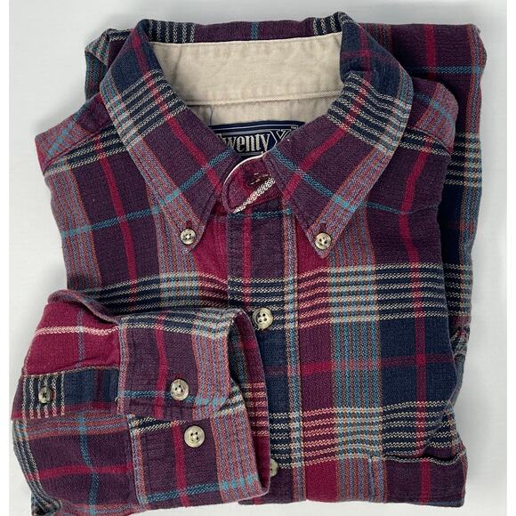 Twenty X Wrangler Button-Down Long-Sleeve Plaid Men's Shirt Size M - Picture 12 of 12